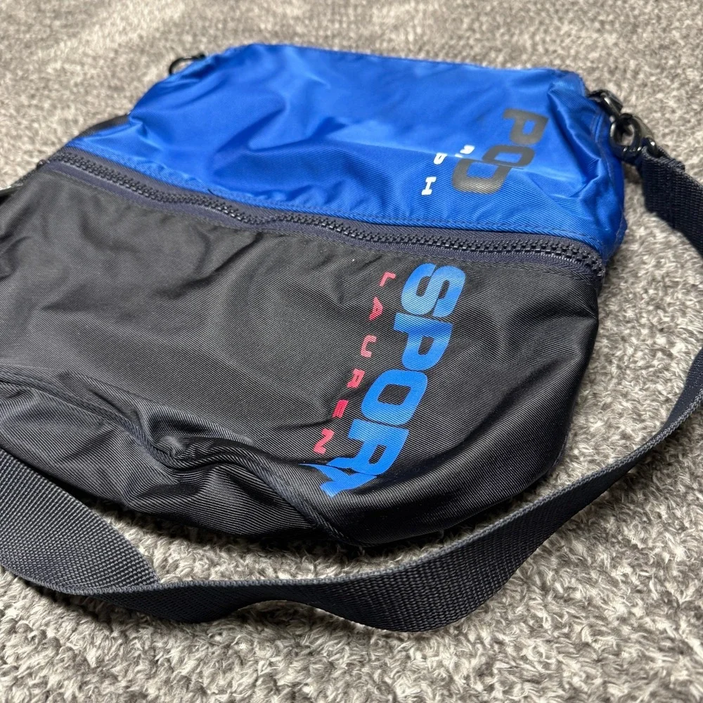 Polo Sport Ralph Lauren Expandable Shoulder Bag Blue Black Nylon Crossbody